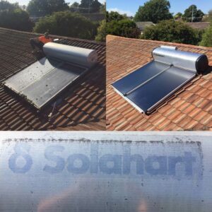 302CS13C Thermosiphon Roof Mounted Solar Hot Water system we installed to replace another Solahart roof top system that had been installed 38 YEARS AGO!